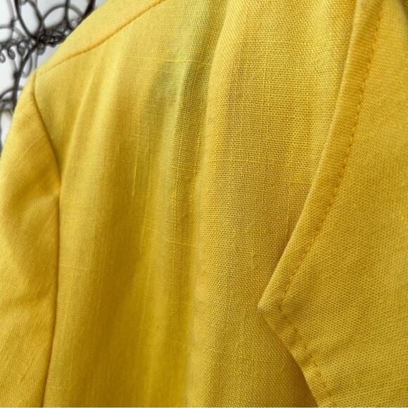 Vintage KH2 rough woven yellow open front boxy oversized blazer - Picture 5 of 5